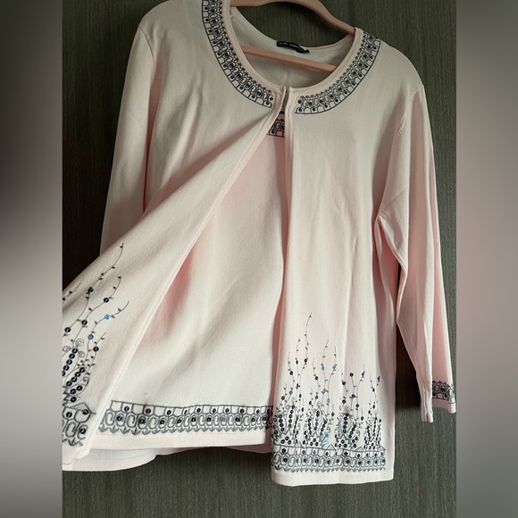 AD Originals Two Piece Cardigan & Sleeveless Top - Pink & Sequins - Size XL - Picture 2 of 16